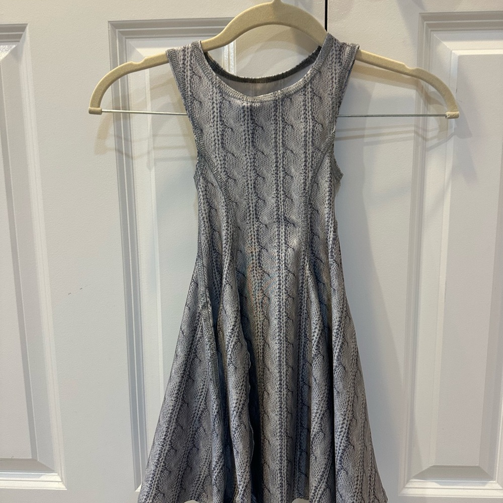 Terez Grey Cable-Knit Fit & Flare Dress